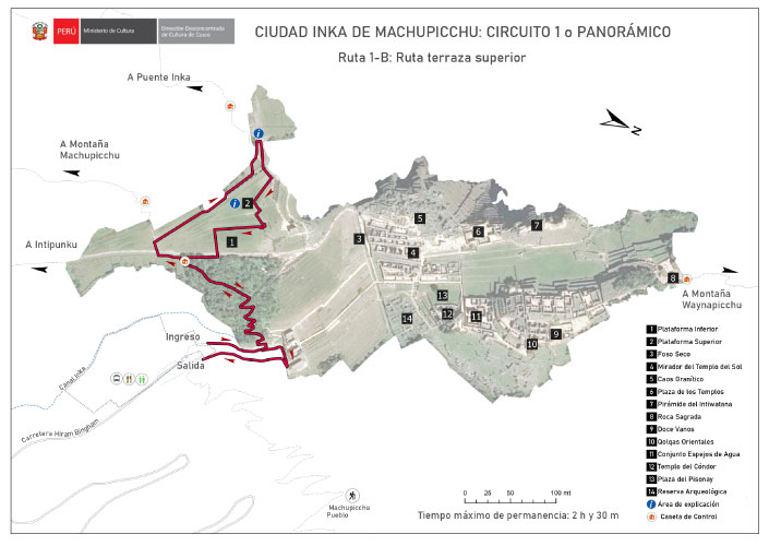 Route 1-B: Upper Terrace Route , Responsible travel to Machu Picchu