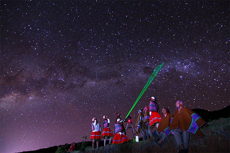 Inca constellations visible in the night sky above Cusco, Peru, showcasing ancient Andean astronomy, dark cloud constellations, and Indigenous star knowledge.