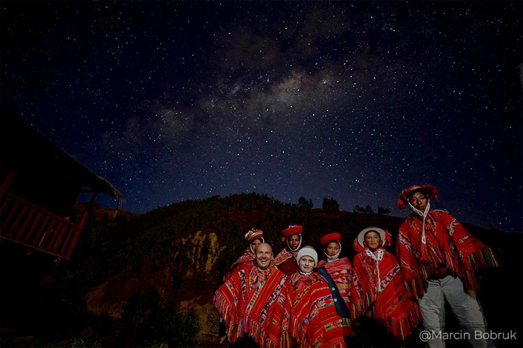 Night sky photography in Peru featuring the Milky Way above the Sacred Valley, with dramatic Andean mountains under pristine dark skies.